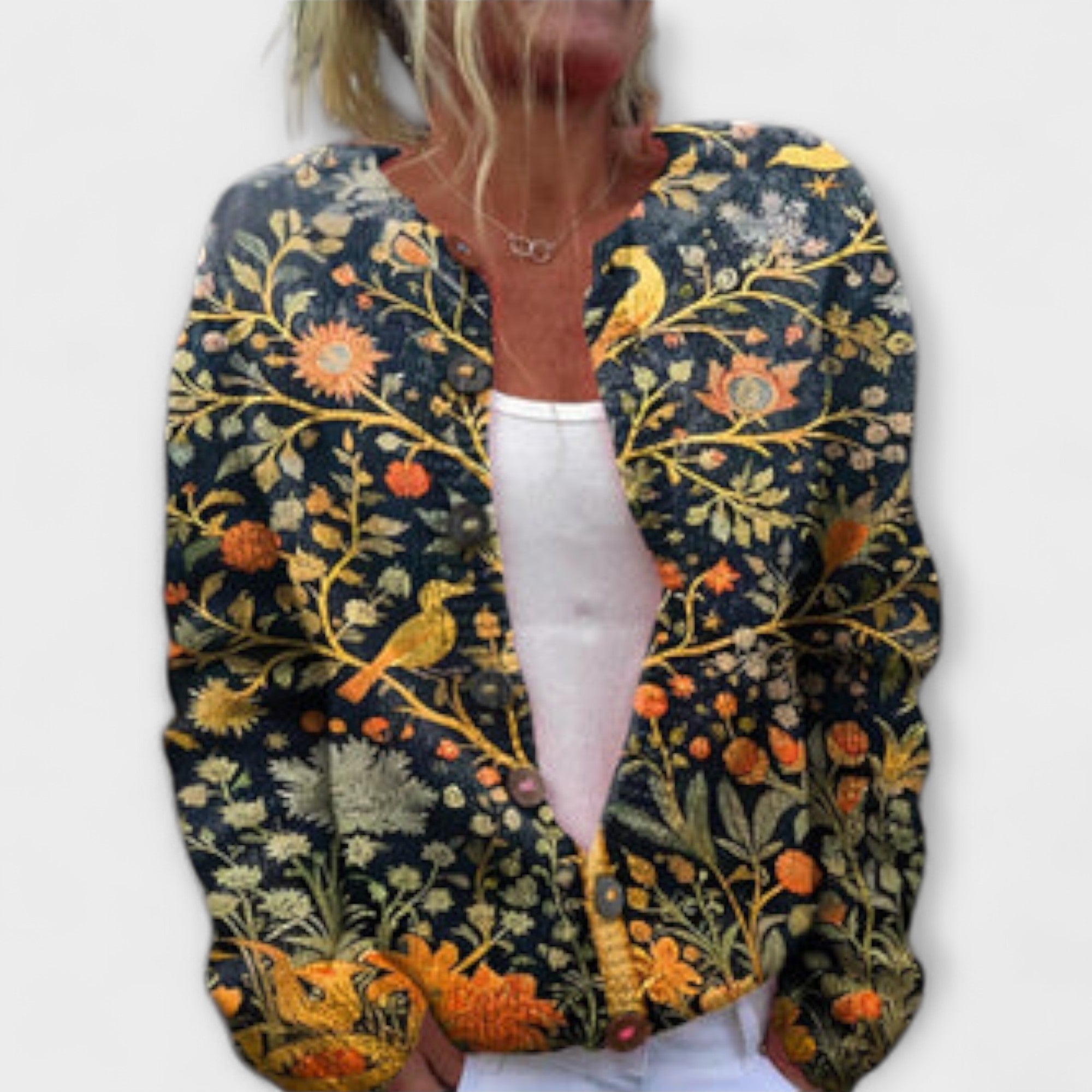 Franziska | Cardigan med blommig elegans