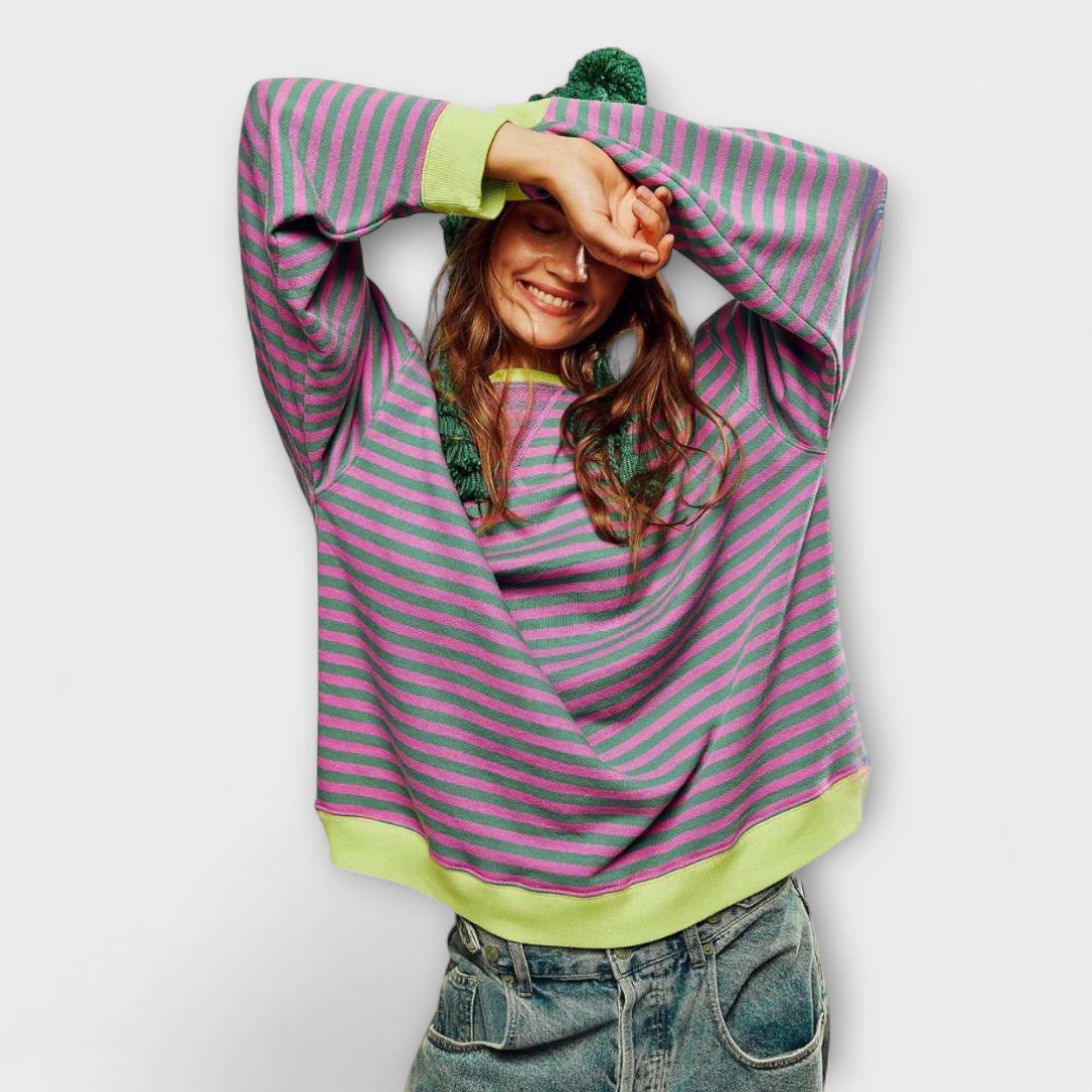 Natalie | Oversized randig tröja