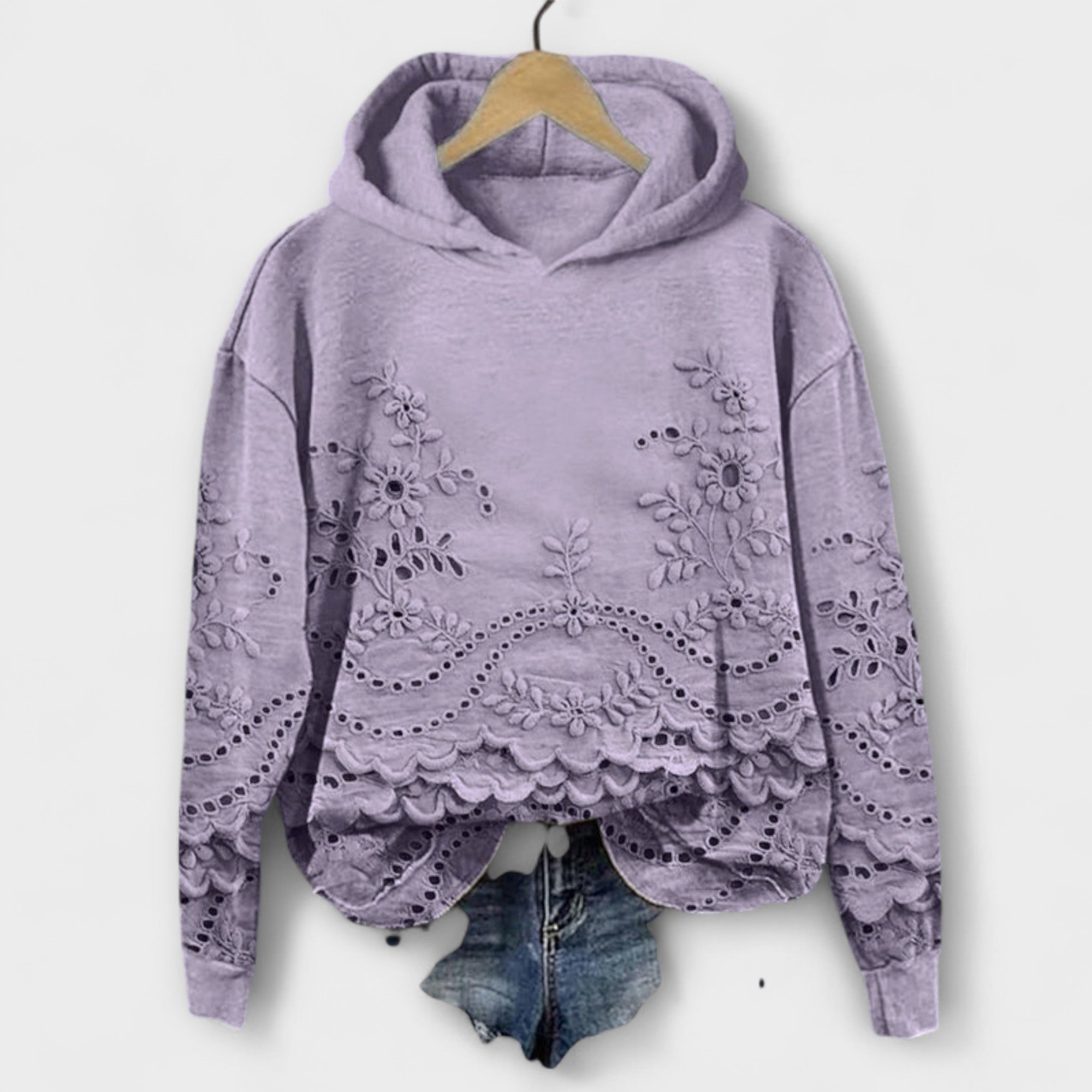Karina | Vintage hoodie med blommönster