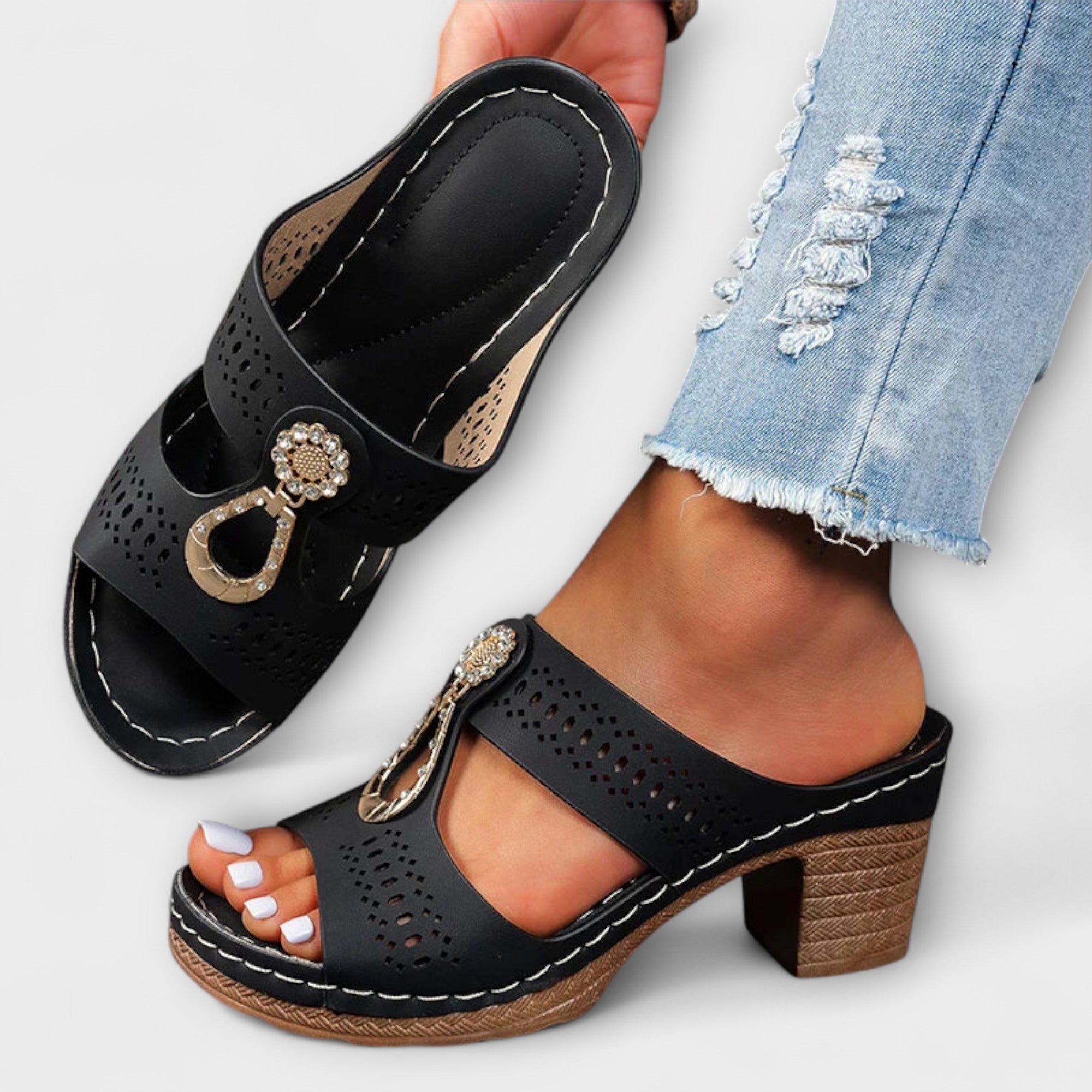 Therese | Eleganta sandaler med bekväm kilklack