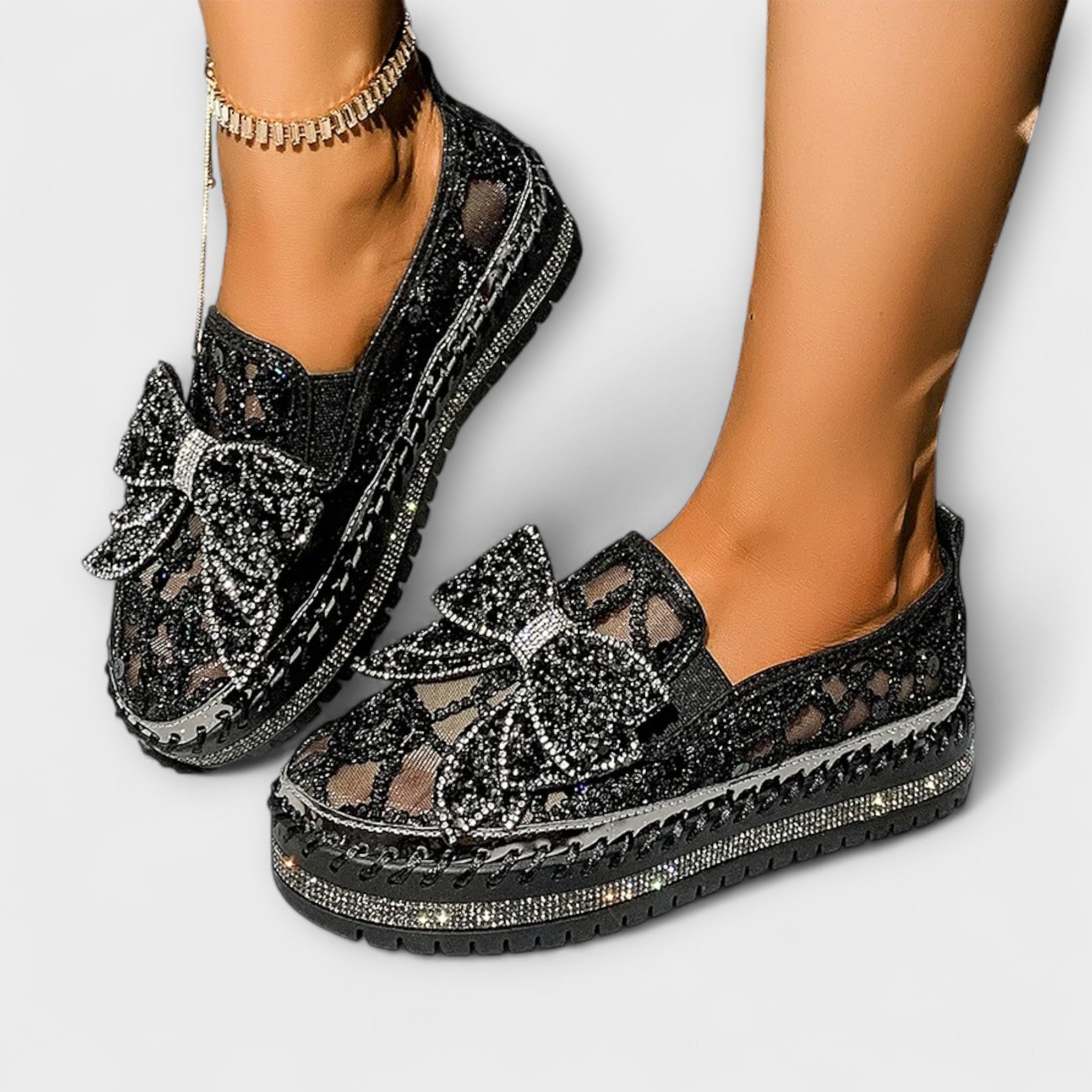 Julia | Loafers med strassrosett