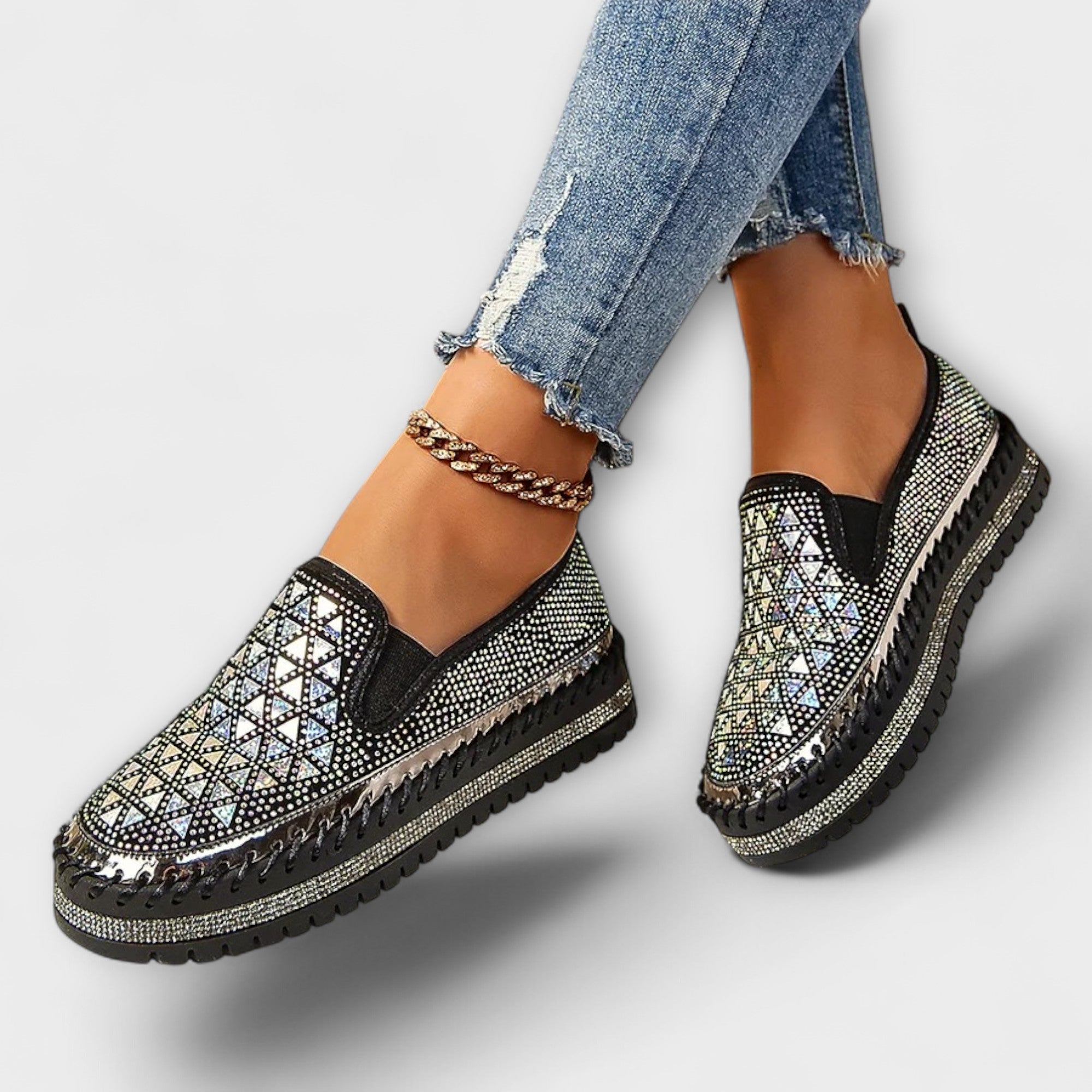 Tamara | Tofflor dekorerade med strass