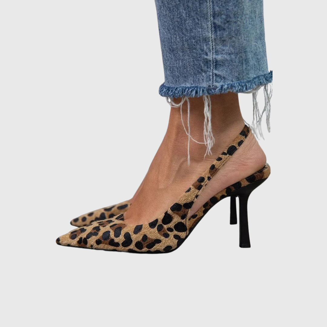 Pauline | Leopardmönstrade slingbackskor