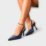 Esther | Slingbacks med krokodilmönster och stilettklack