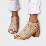 Lilly | Enfärgade skor med blockklack