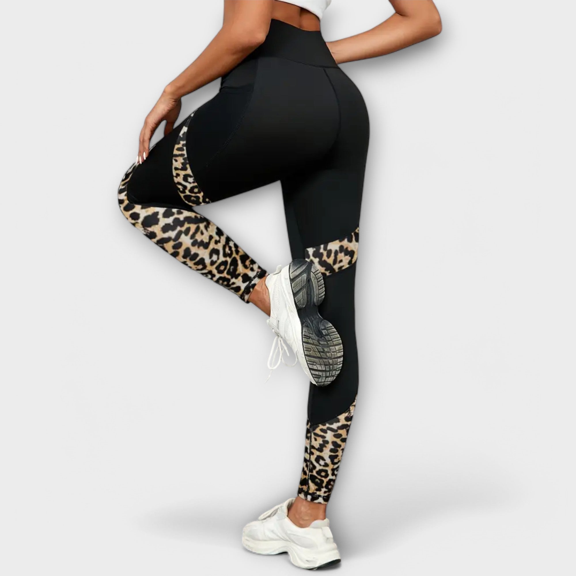 Pia | Leopardmönstrade leggings med mesh