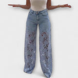 Marie | Jeans med spetsdetaljer i patchwork