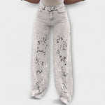 Marie | Jeans med spetsdetaljer i patchwork