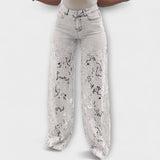 Marie | Jeans med spetsdetaljer i patchwork