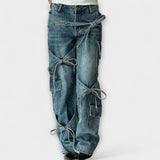 Mareike | Cargoinspirerade jeans med knytdetaljer