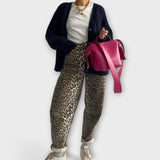 Maya | Leopardmönstrade jeans i vintagestil