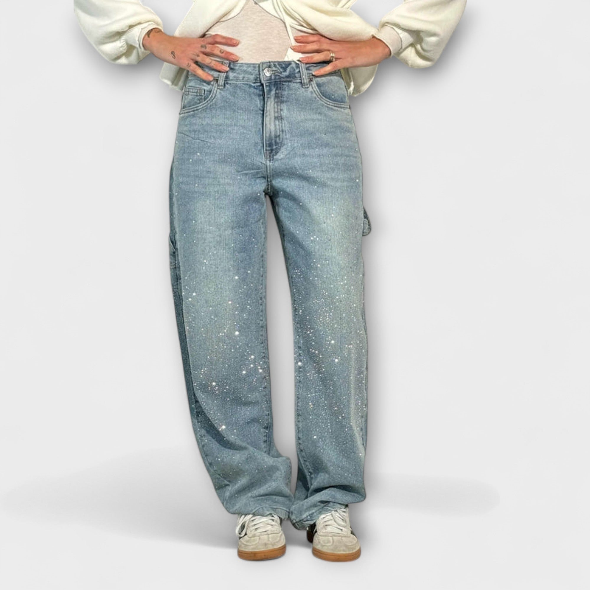 Marta | Ballongjeans med glittrande dekorationer
