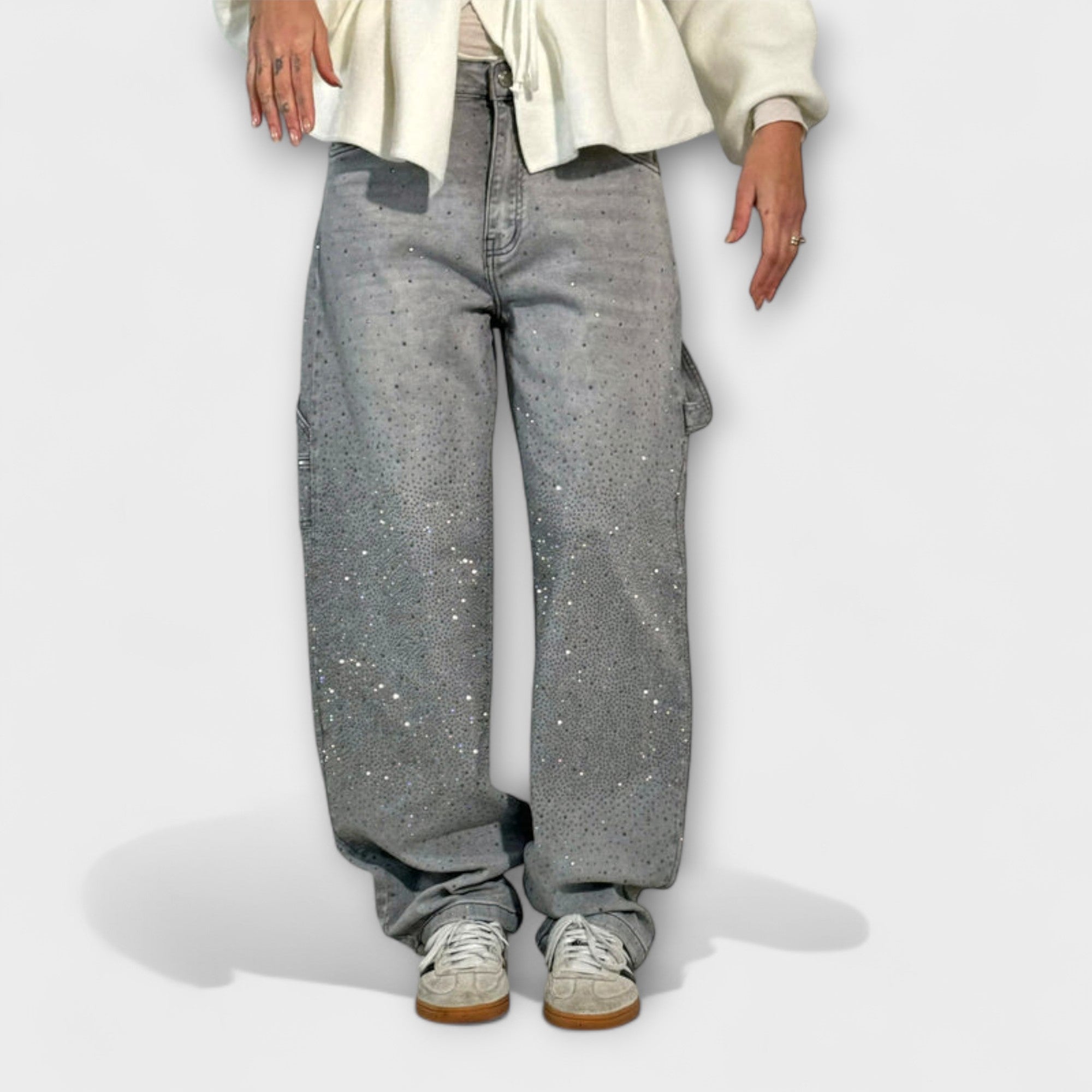 Marta | Ballongjeans med glittrande dekorationer