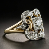 Therese | Guldfärgad ring med zirkonstenar i vintagestil
