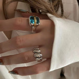 Ida | Blått ringset med 2 ringar