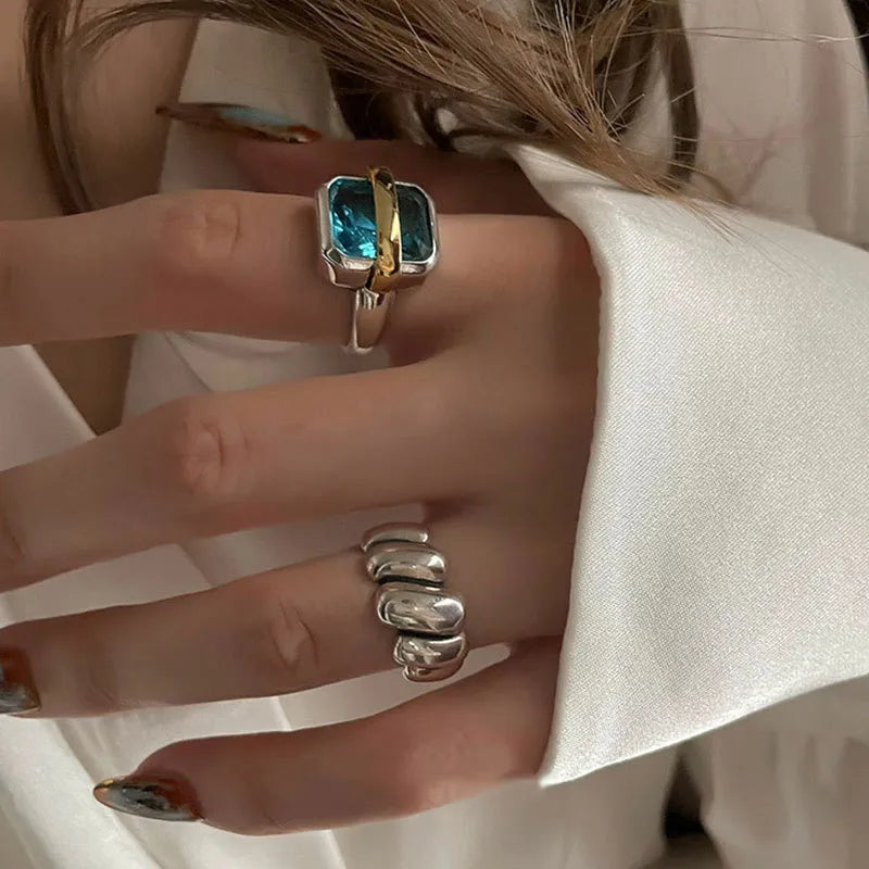 Ida | Blått ringset med 2 ringar