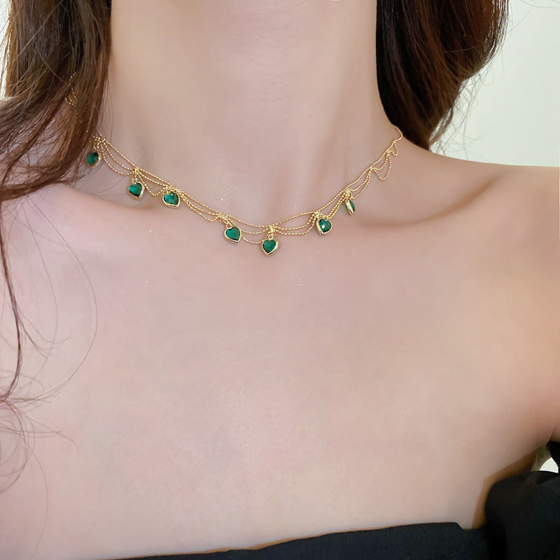Rosa | Halsband med hjärta