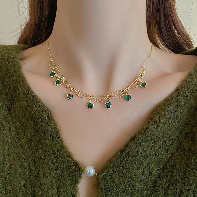 Rosa | Halsband med hjärta