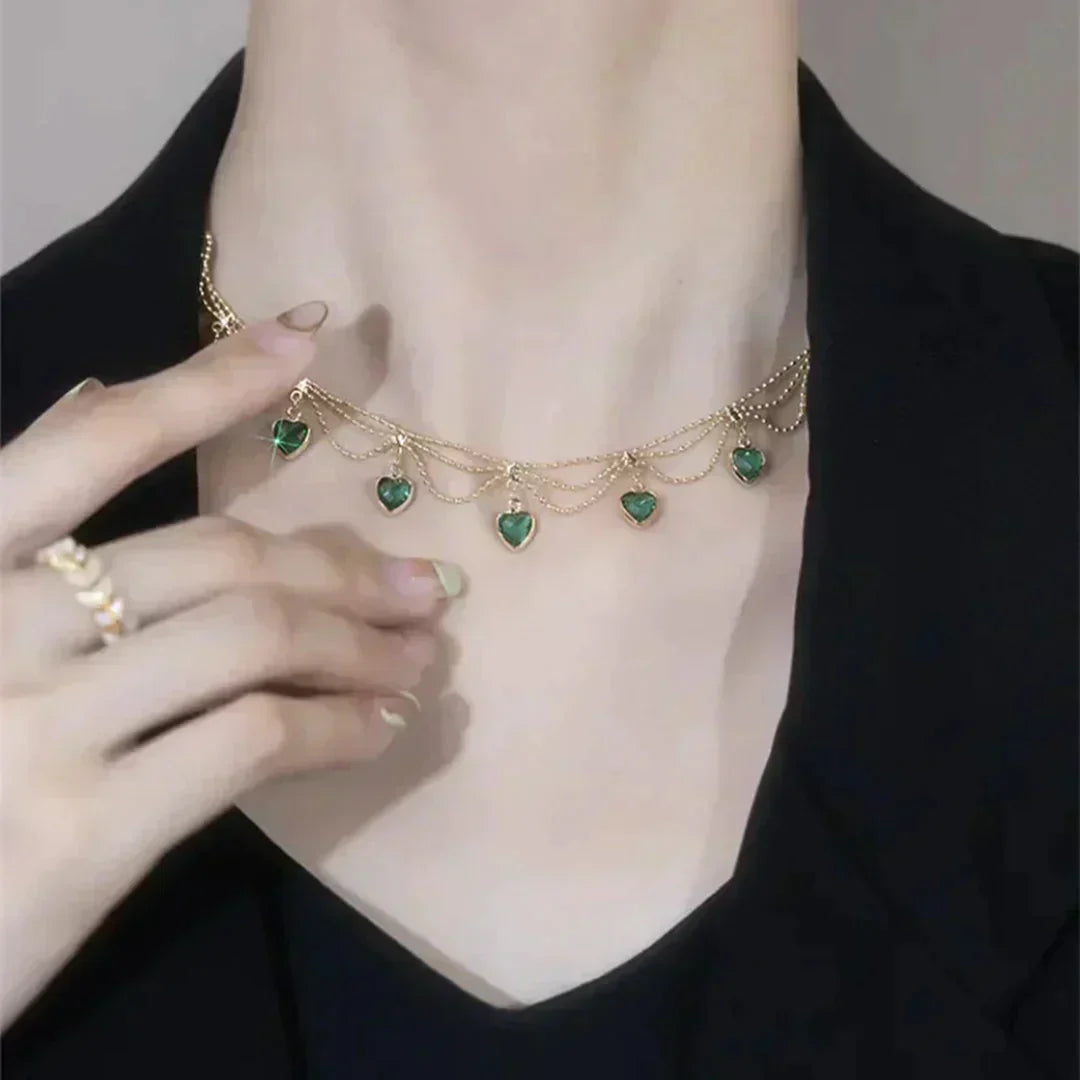 Rosa | Halsband med hjärta