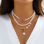 Martina | Pärlhalsband i flera lager med vintagestil