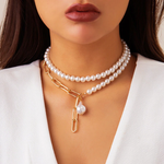 Martina | Pärlhalsband i flera lager med vintagestil