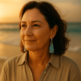 Alina | Blå lagun | Örhängen med naturstenar