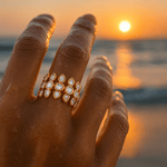 Magdalena | Blominspirerad ring med kvartsstenar