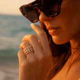 Magdalena | Blominspirerad ring med kvartsstenar