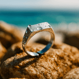 Marita | Geometrisk ring i rostfritt stål