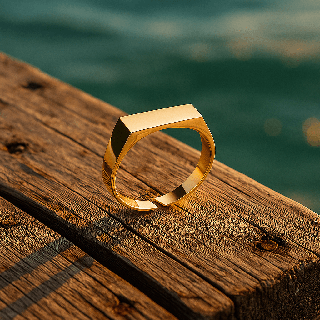 Marita | Geometrisk ring i rostfritt stål