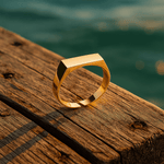 Marita | Geometrisk ring i rostfritt stål