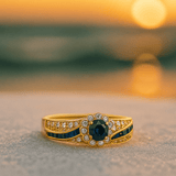 Cora | Ring med blå zirkonsten och kristaller