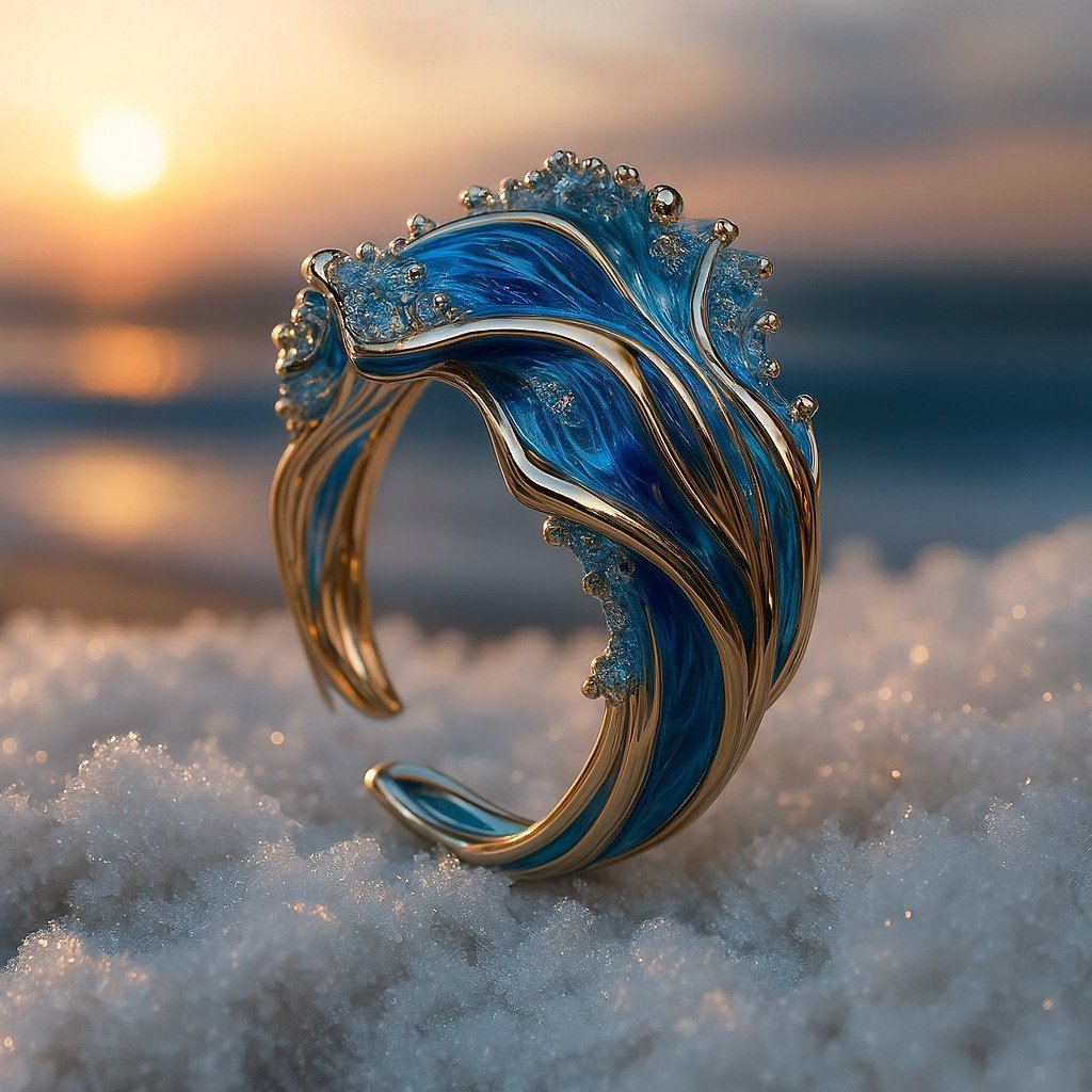 Traudel | Ring med blått mönster i vintagestil