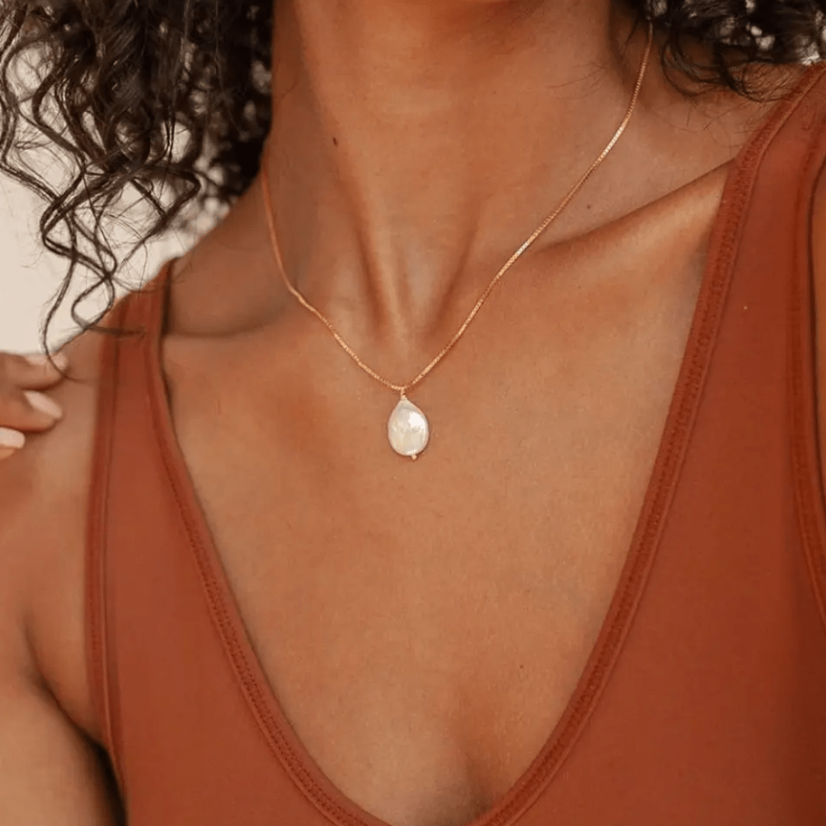 Jessica | Halsband med oval pärla