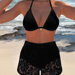 Amanda | Vit spetsbikini med shorts