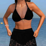Amanda | Vit spetsbikini med shorts