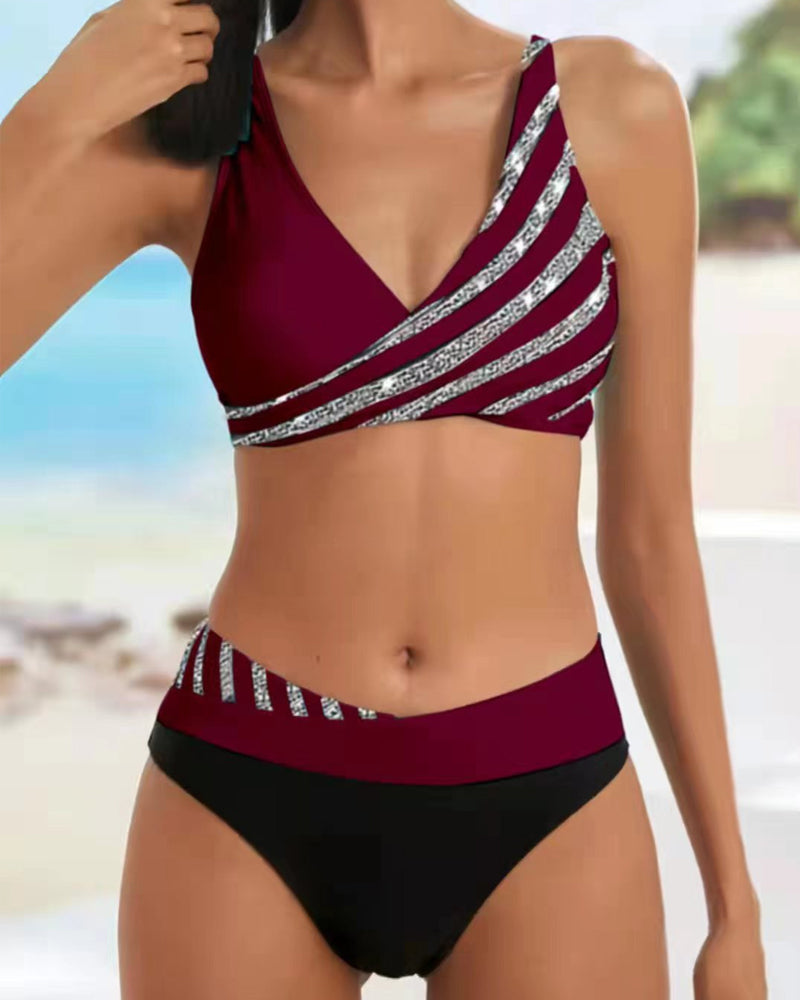 Maria | Mönstrad bikini i varma färger