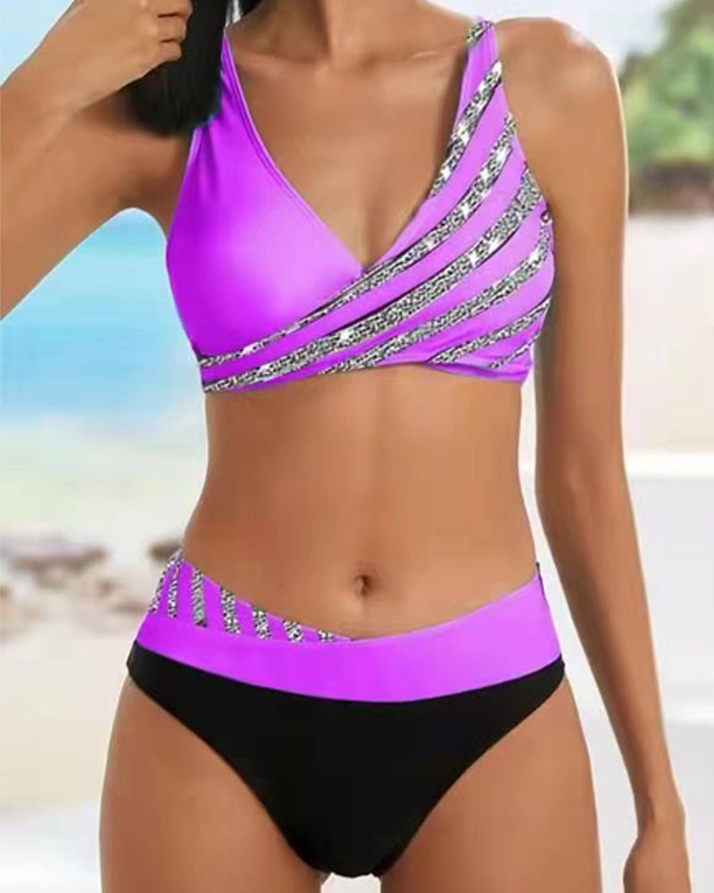 Maria | Mönstrad bikini i varma färger