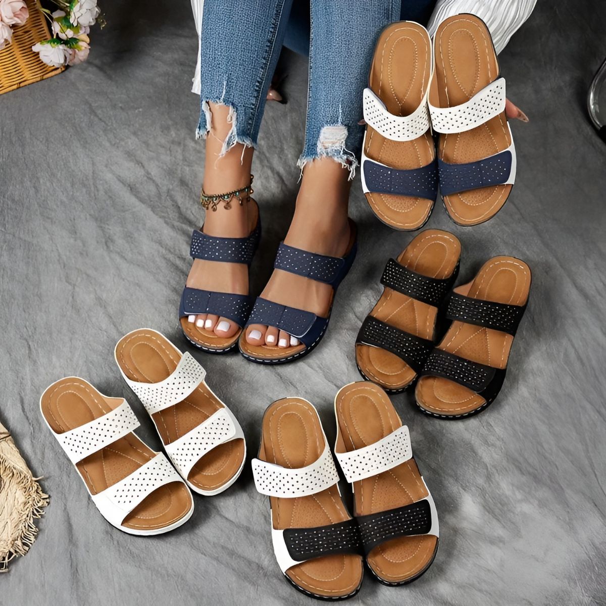 Paula | Eleganta sandaler i ventilerande tyg