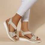Gerda | Eleganta platåsandaler med metallring