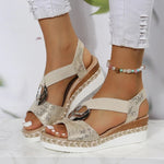 Gerda | Eleganta platåsandaler med metallring