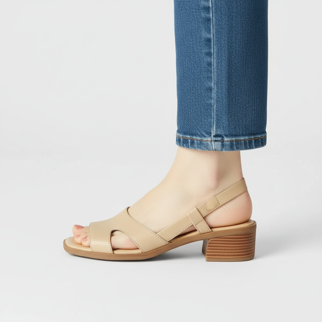 Mareike | Sandaler med fyrkantig tå och låg klack