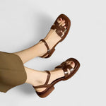 Minna | Eleganta låga sandaler med ankelrem