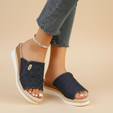 Lisa | Sandaler i canvas med denimkänsla