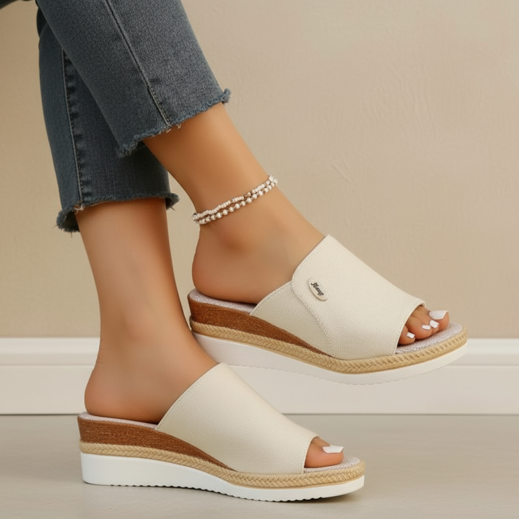 Lisa | Sandaler i canvas med denimkänsla