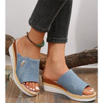 Lisa | Sandaler i canvas med denimkänsla