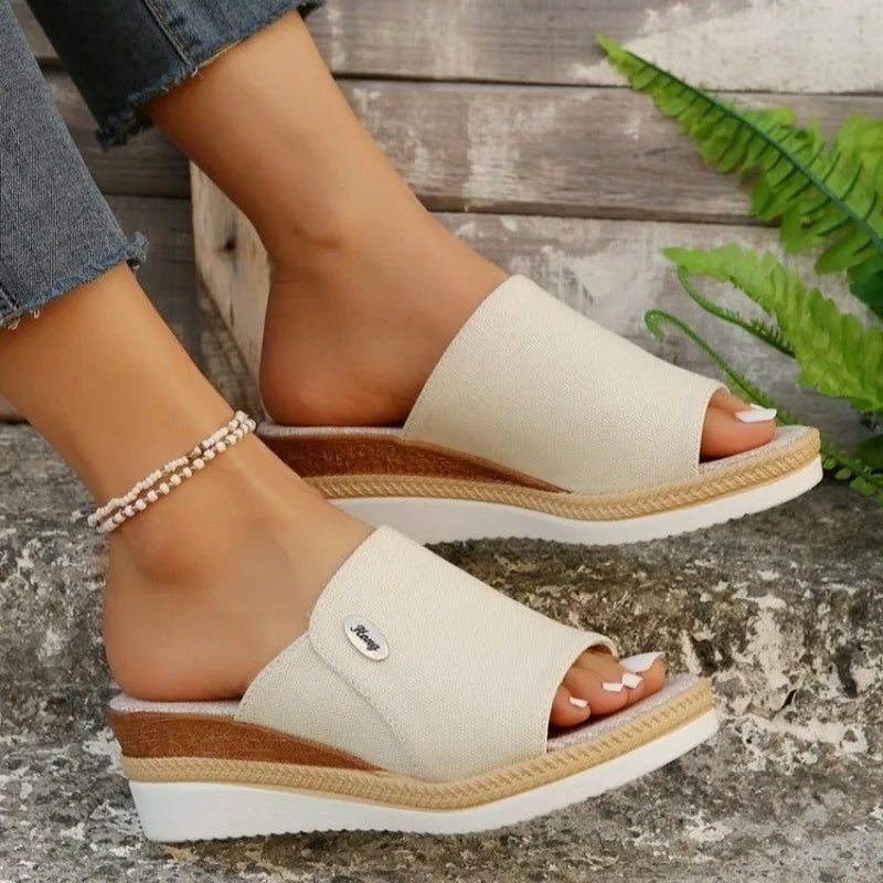 Lisa | Sandaler i canvas med denimkänsla