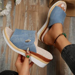 Lisa | Sandaler i canvas med denimkänsla