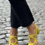 Astrid | Färgstarka sommarsandaler med rund detalj