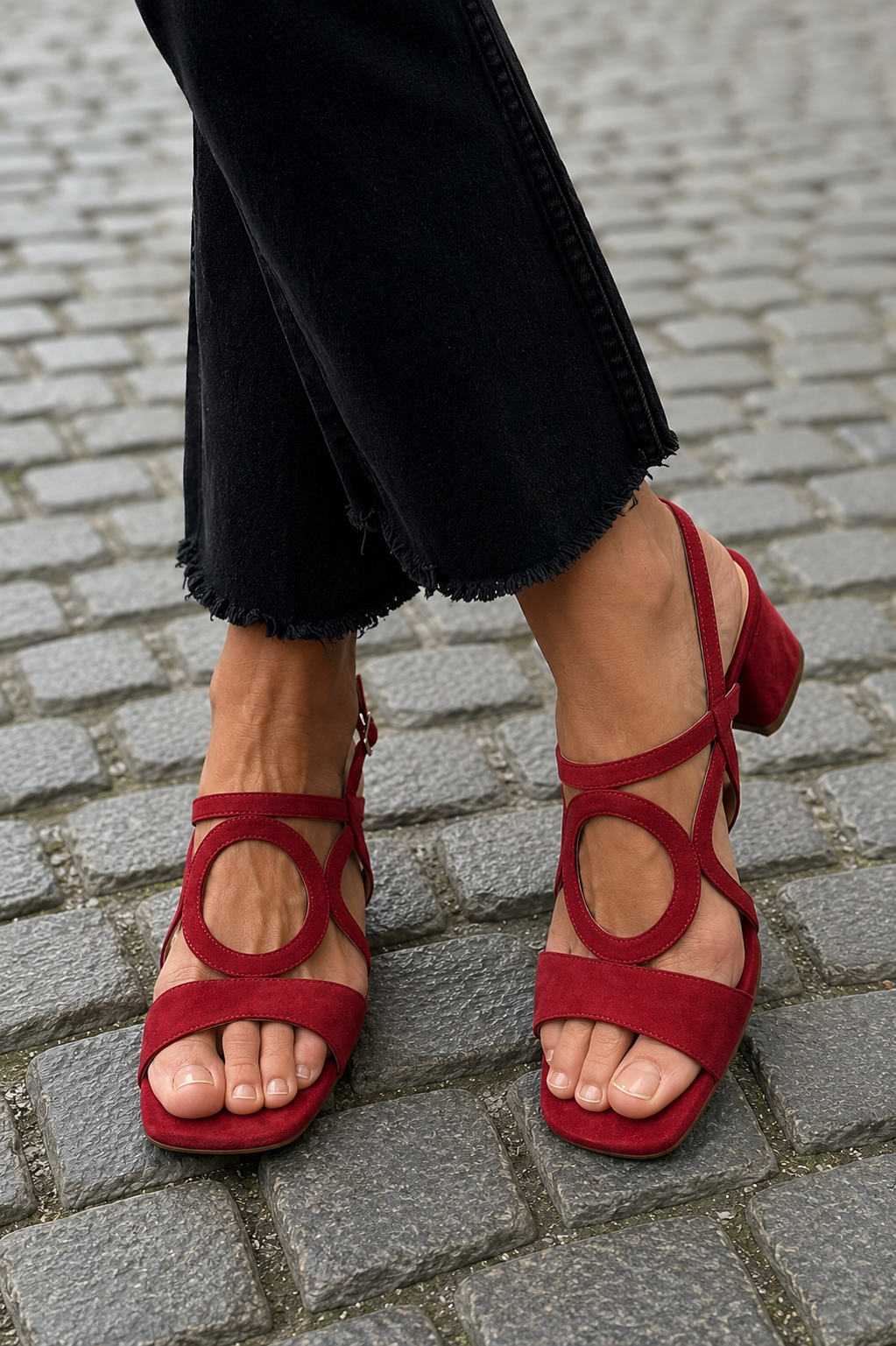Astrid | Färgstarka sommarsandaler med rund detalj